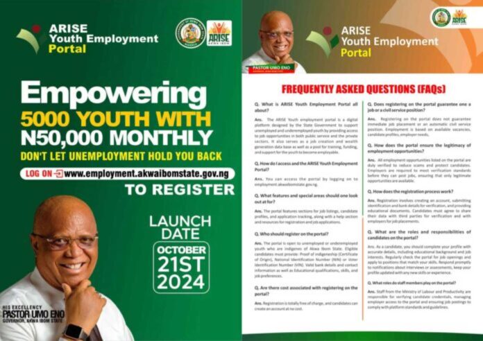 Akwa Ibom State Governor Umo Eno Launching Employment Portal