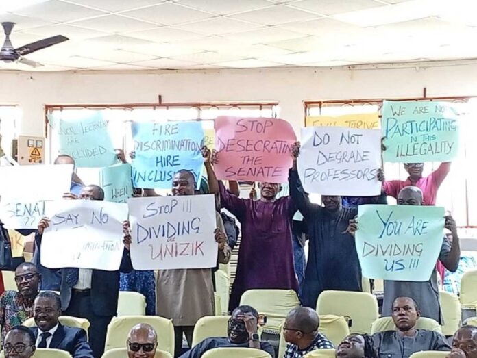 Doctors Protesting At Unizik