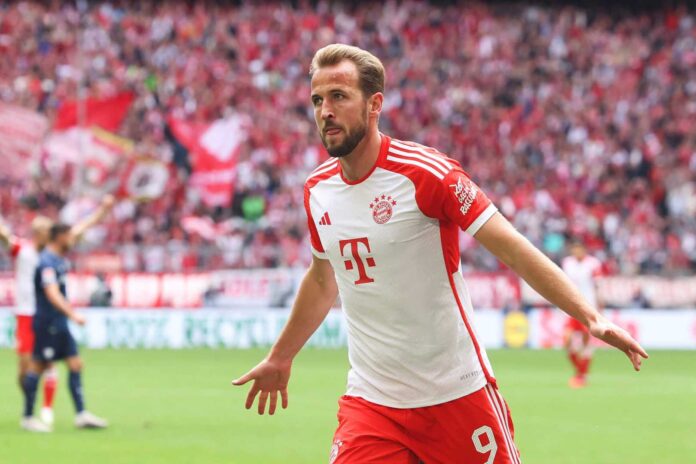 Harry Kane Celebrating Hat Trick Bayern Munich