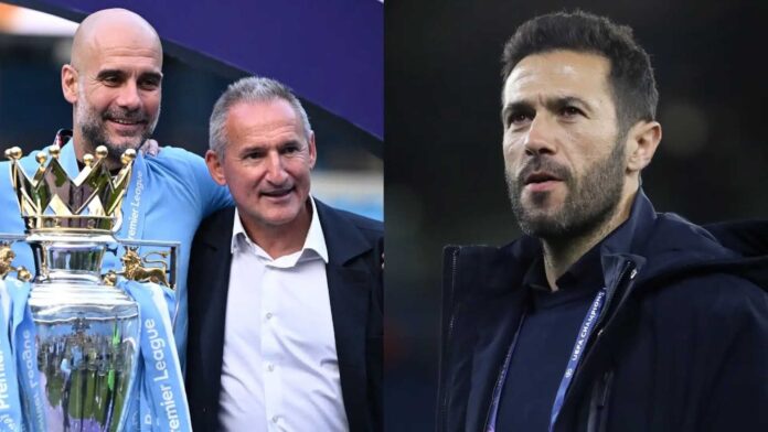 Hugo Viana And Txiki Begiristain Manchester City