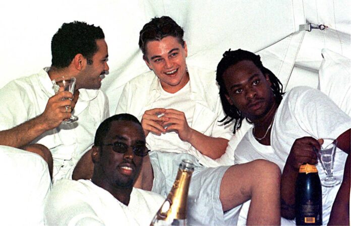 Leonardo Dicaprio And Diddy At White Party