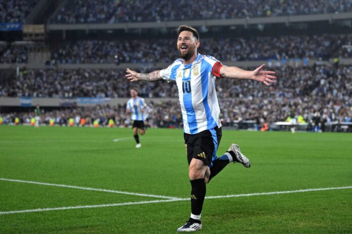 Lionel Messi Scoring Hat Trick Against Bolivia