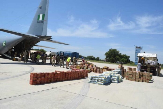 Naf Airlifting Relief Materials To Borno Flood Victims