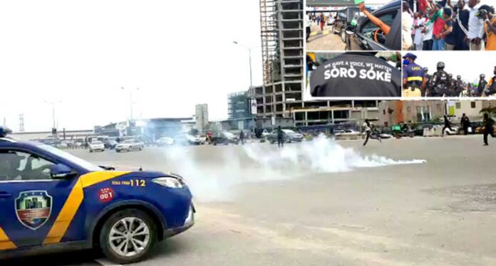 Police Firing Tear Gas At Lekki Toll Gate Endsars Protest