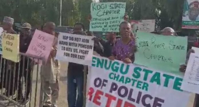 Retired Police Officers Protesting Pension In Nigeria