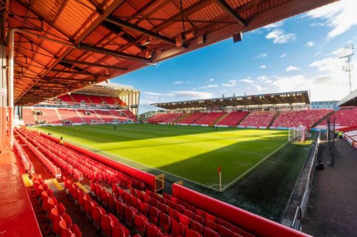 Aberdeen Fc Vs Hearts Match At Pittodrie Stadium