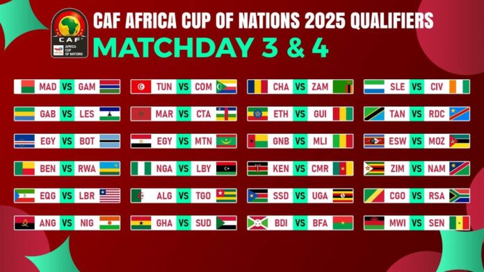 Afcon 2025 Qualifiers Matchday 3 Fixtures