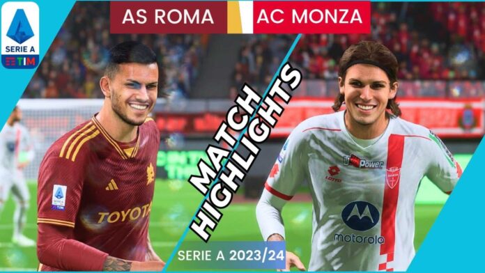 As Roma Vs Monza Serie A Match