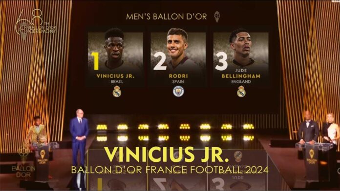 Ballon D'or 2024 Ceremony Vinicius Junior Rodri Jude Bellingham