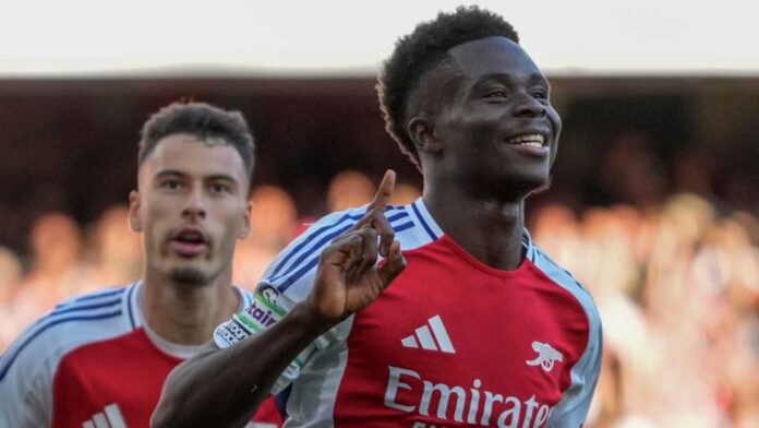 Bukayo Saka Celebrating Goal Against Southampton