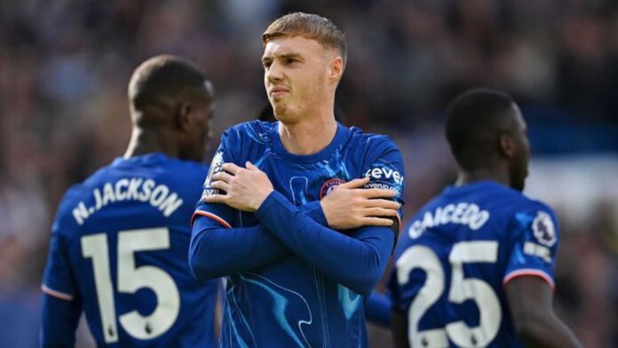 Cole Palmer Celebrating Four Goals For Chelsea