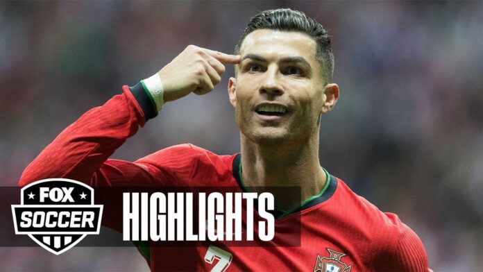 Cristiano Ronaldo Scoring Goal Against Poland In Nations League