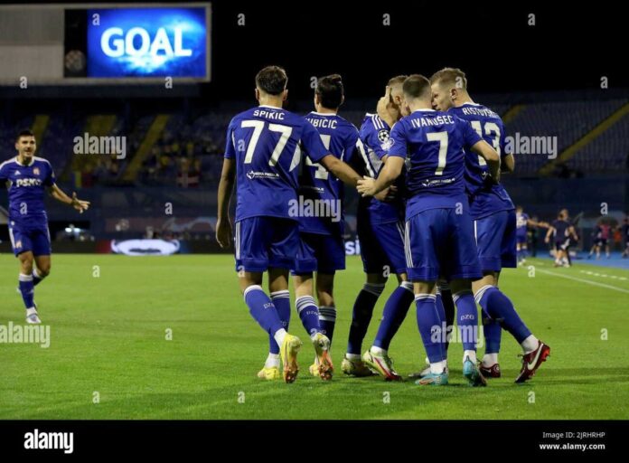 Dinamo Zagreb Players Celebrating A Goal