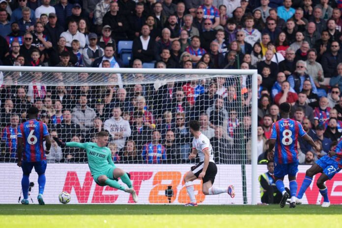 Diogo Jota Scoring Goal Against Crystal Palace