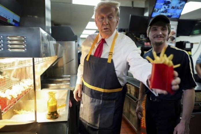 Donald Trump At Mcdonald's Drive Thru Pennsylvania