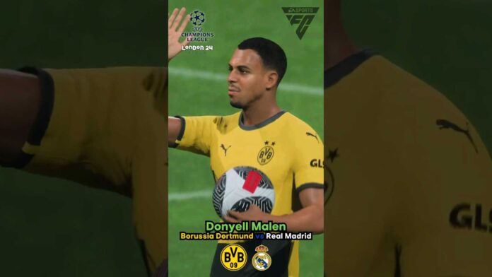 Donyell Malen Scoring Goal Against Real Madrid