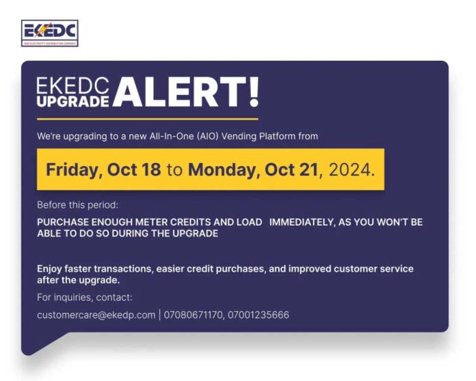 Ekedc System Upgrade Announcement