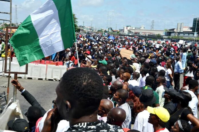 Endsars Memorial Protesters At Lekki Tollgate