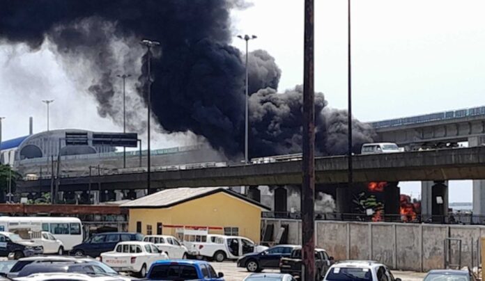 Fire On Lagos Blue Line Rail Track