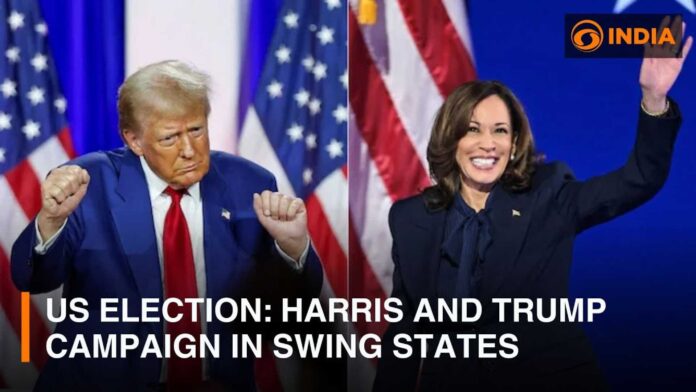 Kamala Harris And Donald Trump Campaigning In Swing States