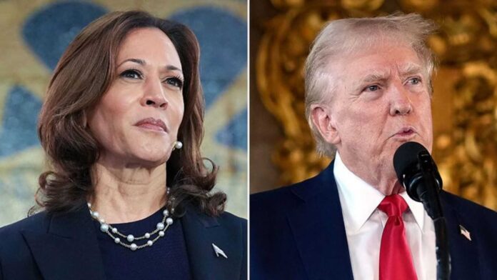 Kamala Harris And Donald Trump During Us Presidential Campaign