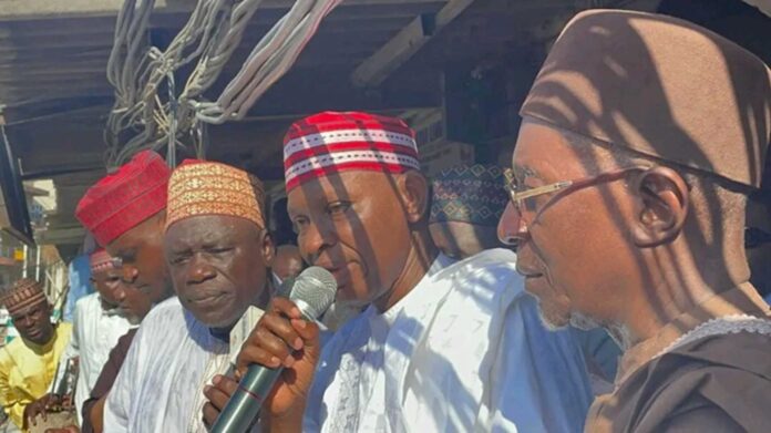 Kano Governor Abba Yusuf Donating To Textile Market Fire Victims