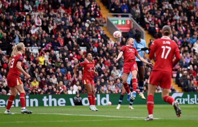 Khadija Shaw Scoring Goal Against Liverpool