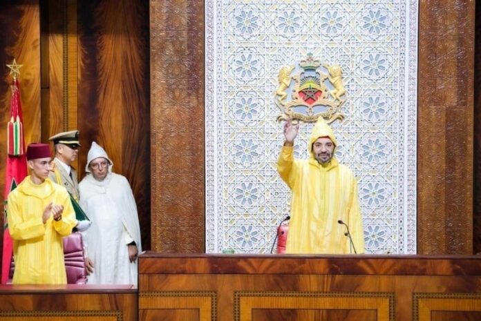 King Mohammed Vi Of Morocco Speaking To Parliament About Western Sahara