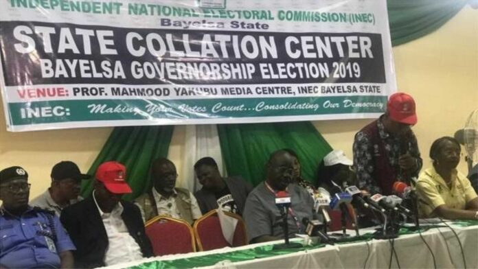 Kogi State Independent Electoral Commission Chairman Announcing Election Results