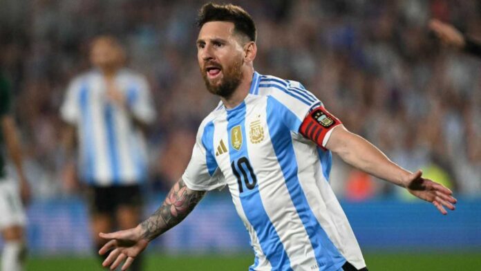 Lionel Messi Scoring Hat Trick Against Bolivia