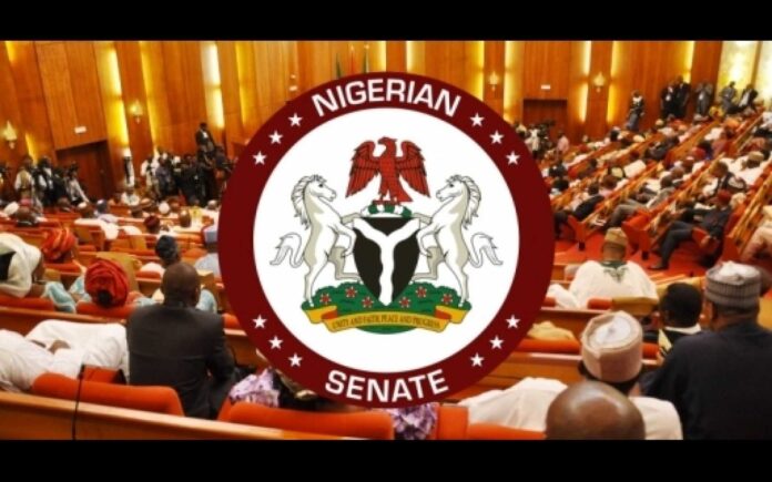 Nigerian Senators Voting In The Senate Chamber