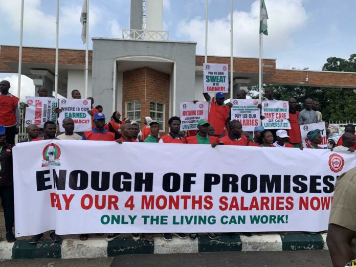 Nigerian University Workers Protesting Negotiation Committee