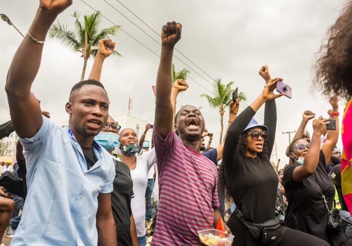 Nigerian Youths Protesting For Better Life And Freedom