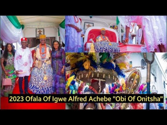 Obi Of Onitsha Alfred Achebe Speaking At Ofala Festival