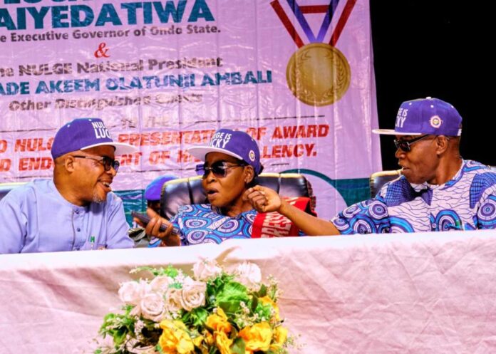 Ondo State Governor Lucky Aiyedatiwa Addressing Nulge Members