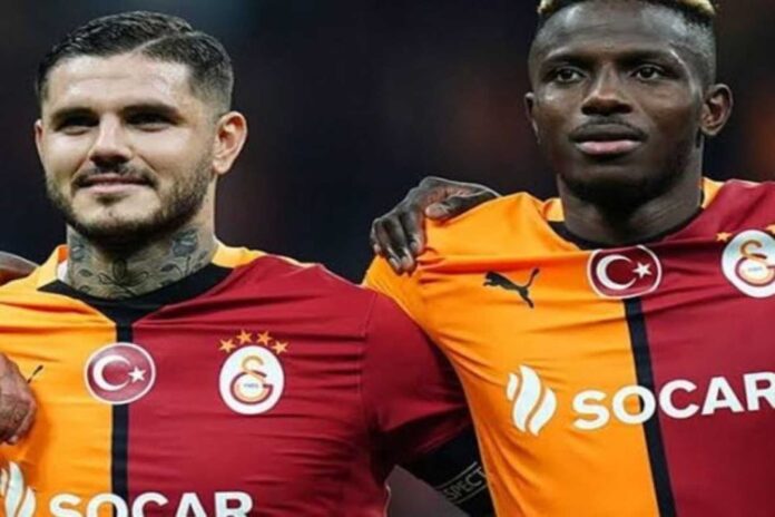 Osimhen And Icardi Celebrating Goals For Galatasaray