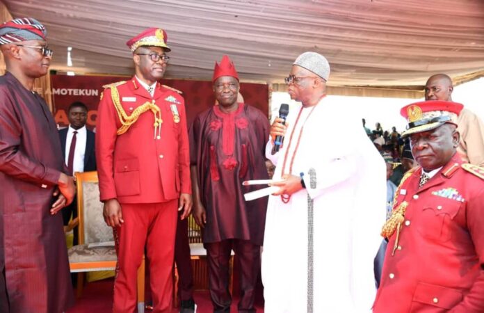 Oyo State Governor Seyi Makinde With Amotekun Forest Rangers