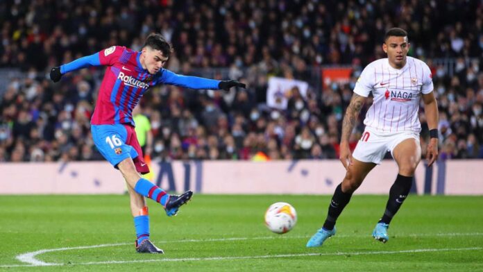 Pedri Scoring Goal Against Sevilla