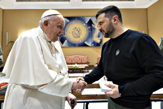 Pope Francis And Volodymyr Zelenskyy Meeting At The Vatican