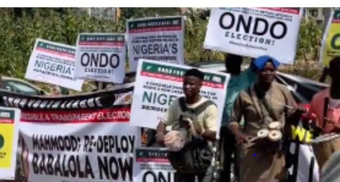 Protest At Inec Headquarters Abuja Ondo Rec Redeployment