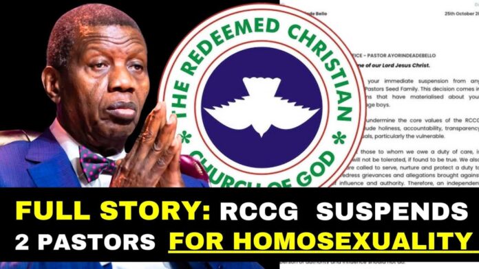 Rccg Pastors Suspended Over Homosexuality Allegations