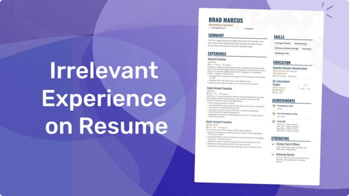 Resume With Unrelated Work Experience