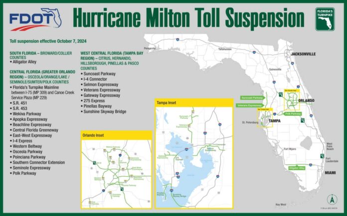 Ron Desantis Hurricane Milton Toll Suspension