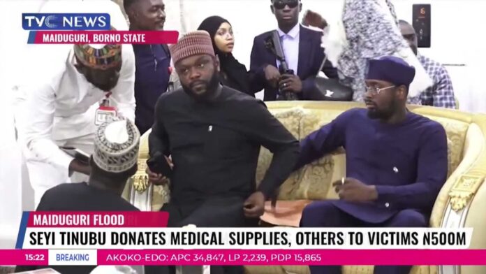 Seyi Tinubu Donating To Borno Flood Victims