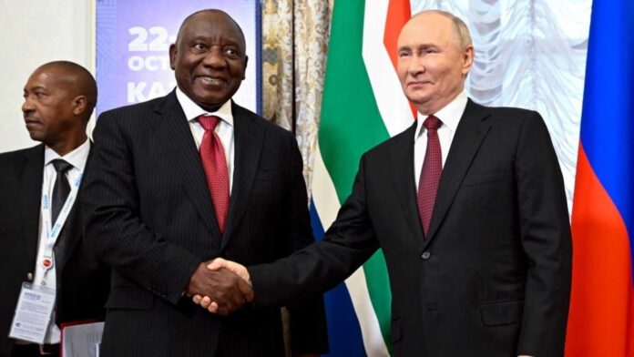 South African President Cyril Ramaphosa And Russian President Meeting