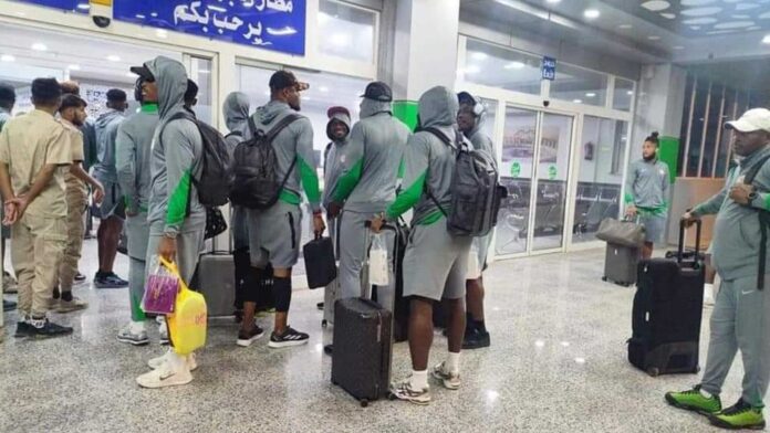 Super Eagles Players And Officials At Libyan Airport