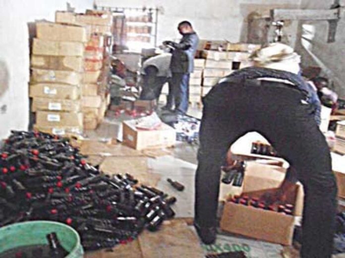 Task Force Raiding Fake Wine Factory In Anambra