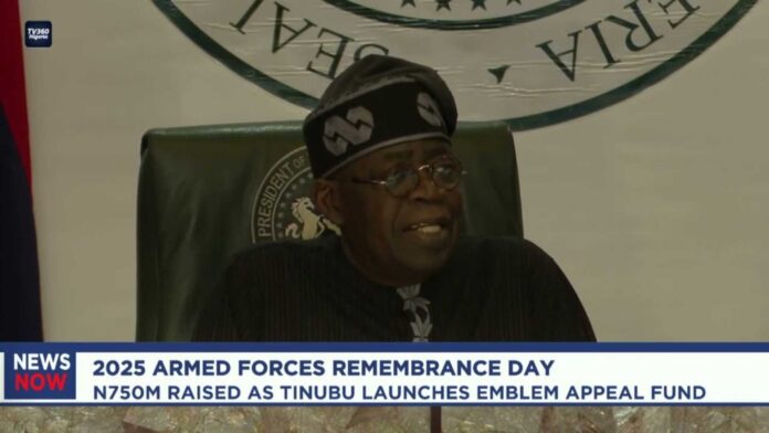 Tinubu Launching 2025 Armed Forces Remembrance Day Emblem