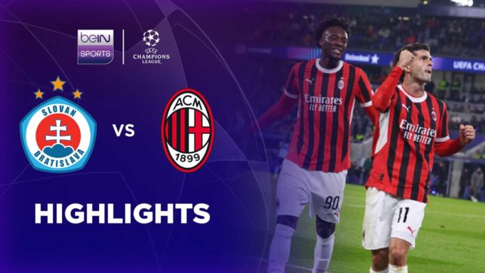 Ac Milan Vs Slovan Bratislava Champions League Highlights