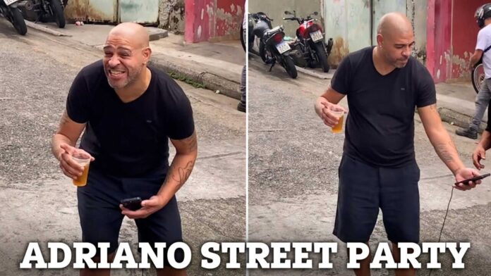 Adriano Brazilian Footballer Partying In The Street